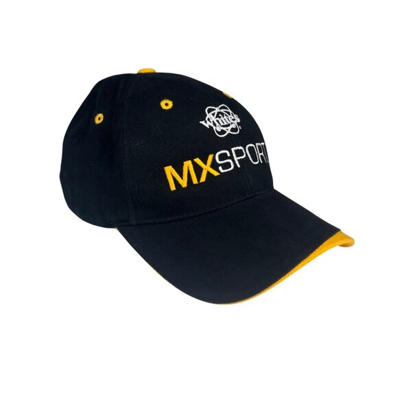 Sportsman MX Sport Baseball Cap Embroidered Logo Black Yellow Adjustable - Picture 2 of 7